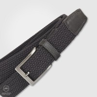Cintura intrecciata elastica Grigio da uomo, fibbia satinata Cintura intrecciata elastica Grigio da uomo, fibbia satinata