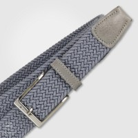 Cintura intrecciata Grigio elastica, inserti cuoio Grigio Cintura intrecciata Grigio elastica, inserti cuoio Grigio