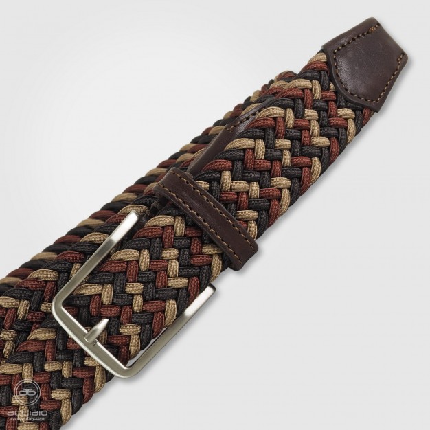 Cintura intrecciata elastica multicolore Marrone