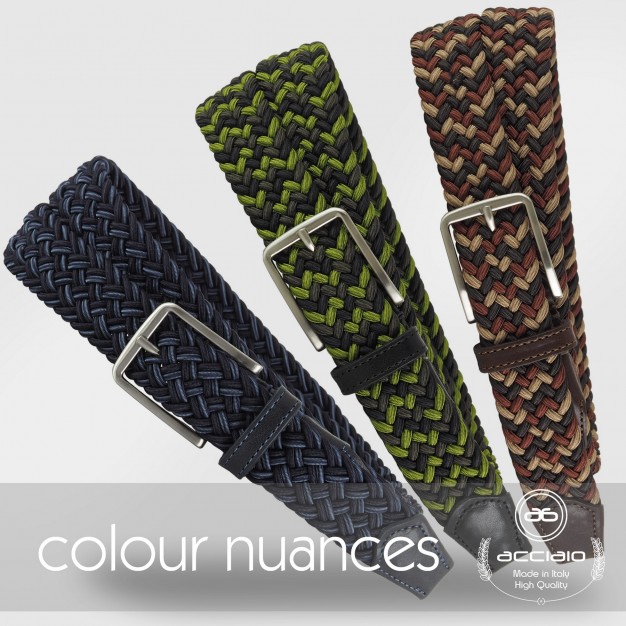 Cintura intrecciata elastica multicolore Marrone