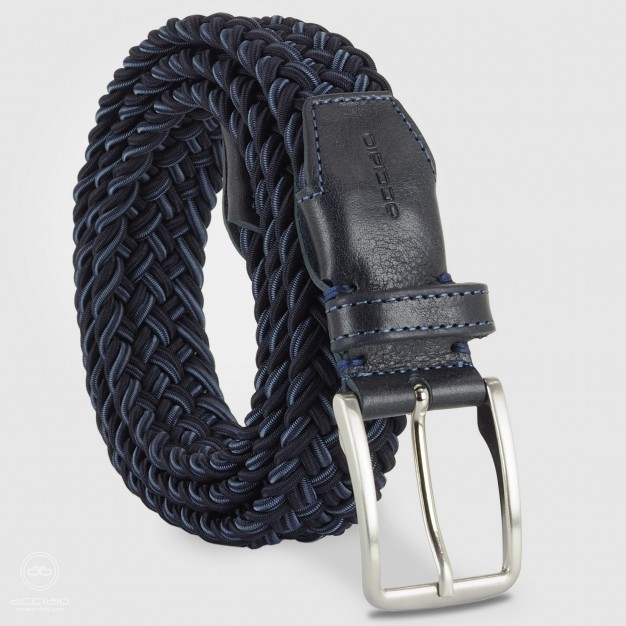 Cintura intrecciata elastica multicolore Blu Cintura intrecciata elastica multicolore Blu
