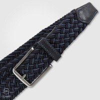 Cintura intrecciata elastica multicolore Blu/Celeste