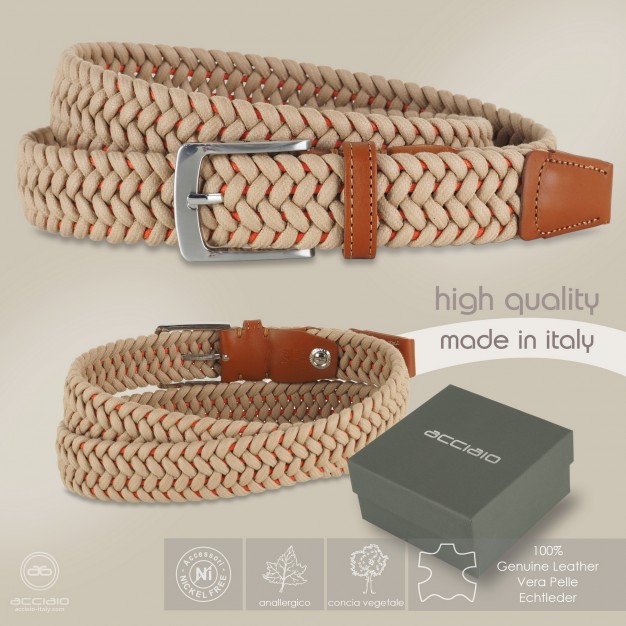 Braided belt with natural Rope and leather endings Cognac Braided belt with natural Rope and leather endings Cognac