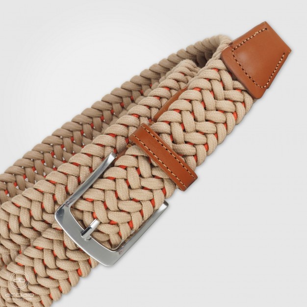 Braided belt with natural Rope and leather endings Cognac Braided belt with natural Rope and leather endings Cognac