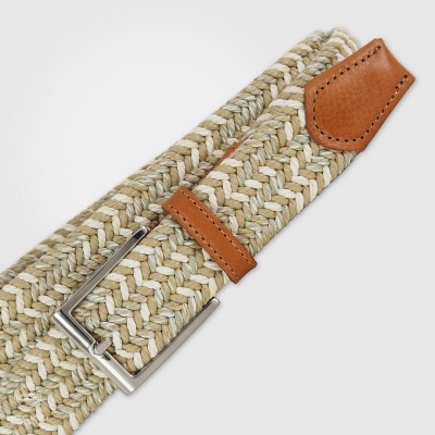 Cintura intrecciata elastica multicolore Beige/Corda