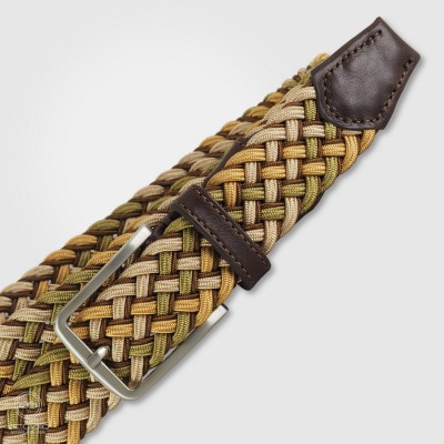 Cintura intrecciata elastica multicolore Marrone/Beige