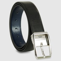 Reversible double face elegant men's belt Octagon Black/Blue leather