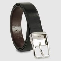 Reversible double face elegant men's belt Octagon Black/Brown leather