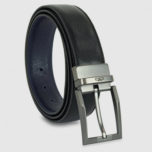 Reversible men's belt double face Black/Blu
