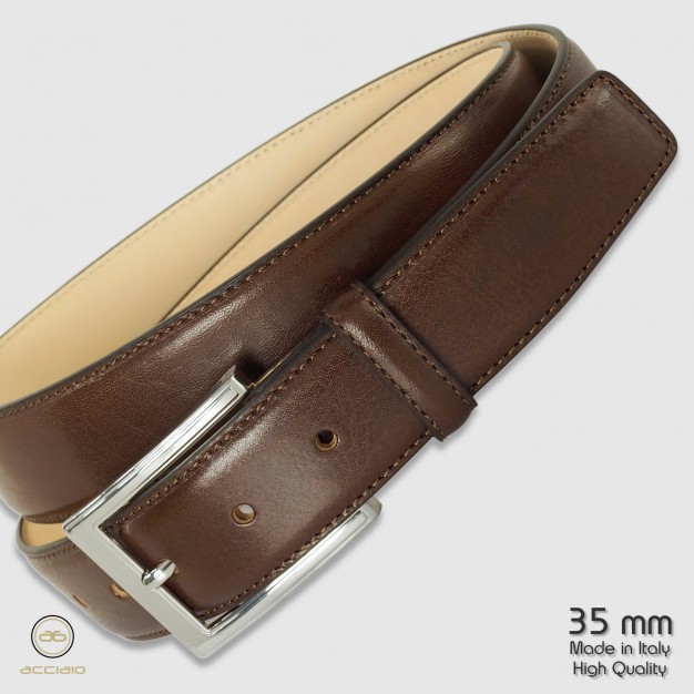 Men's classic belt Sapphire in Italian leather Brown