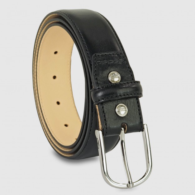 Men's classic belt Rainbow in Italian leather Black