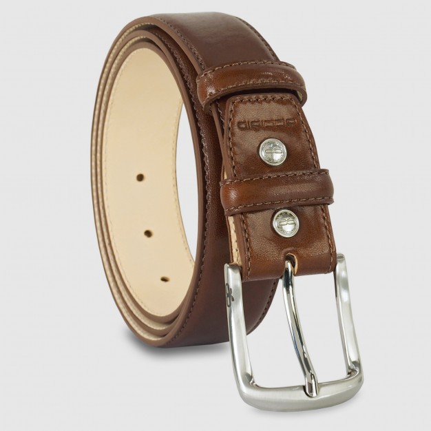 Men's classic belt Jade in Italian leather Cognac