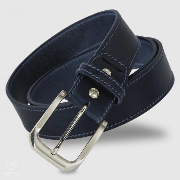 Cintura uomo cuoio Onyx in pelle Blu