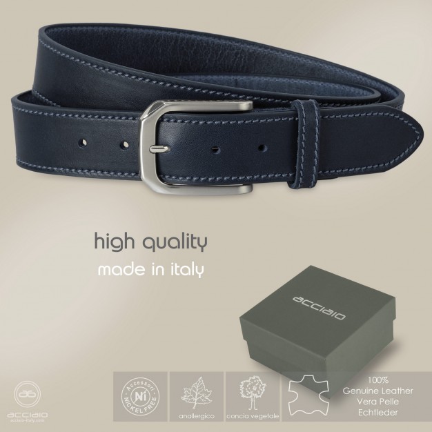 Cintura uomo cuoio Onyx in pelle Blu