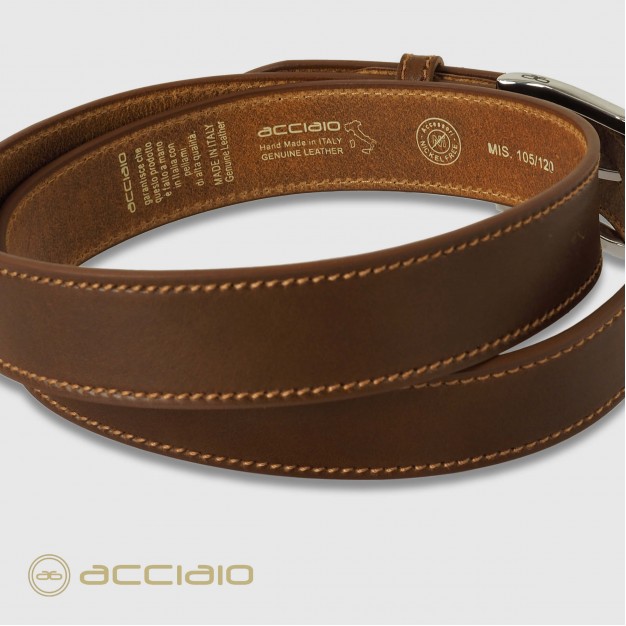 Casual men's belt thick 40 Onyx Cowhide Chestnut/Brown