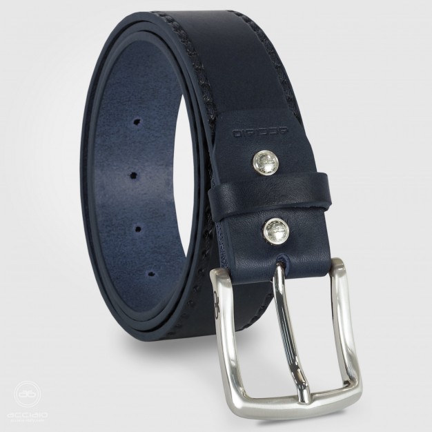 Cintura in cuoio uomo da 40 pelle colore Blu