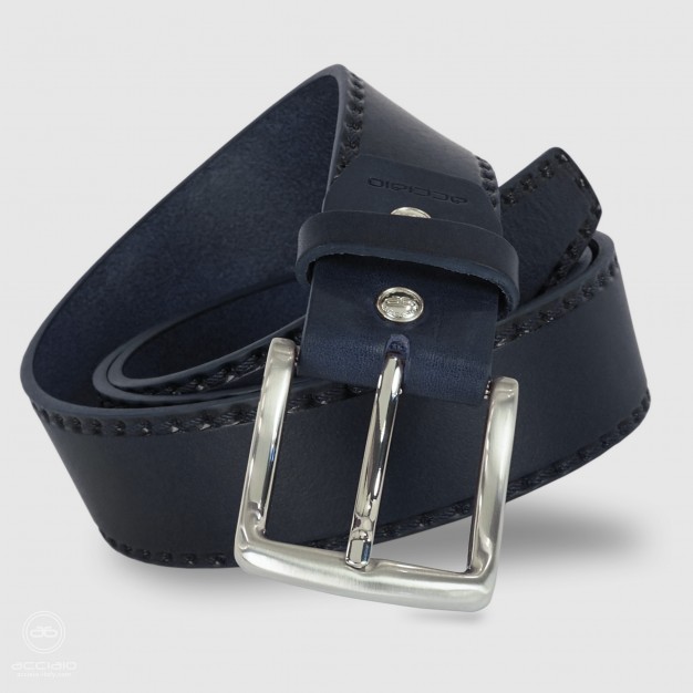 Cintura in cuoio uomo da 40 pelle colore Blu