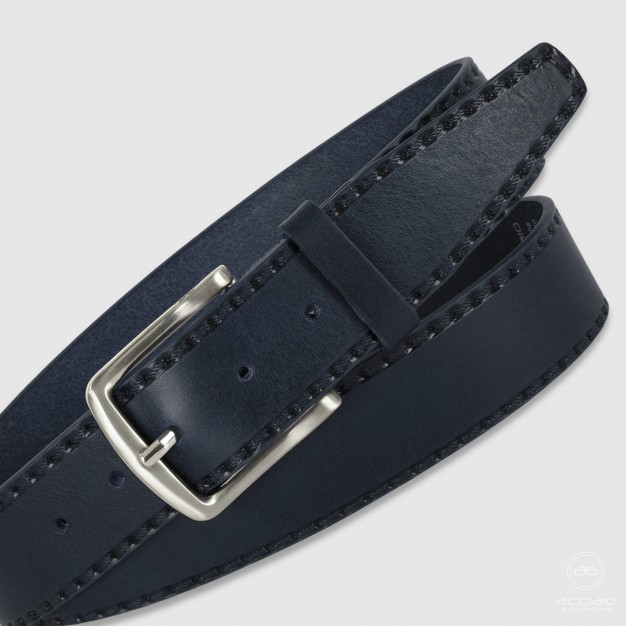Cintura in cuoio uomo da 40 pelle colore Blu