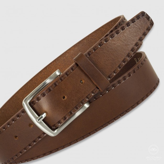 Cintura in cuoio uomo da 40 Jade pelle colore Marrone chiaro Cintura in cuoio uomo da 40 Jade pelle colore Marrone chiaro