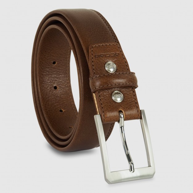 Men's belt Diamond in Italian leather Chestnut/Brown