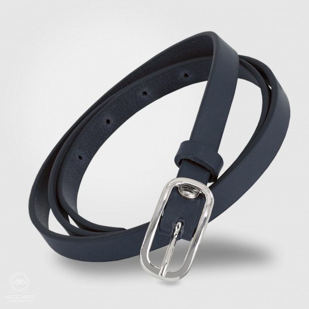 Cintura moda sottile da donna in pelle Blu fibbia Jolie Cintura moda sottile da donna in pelle Blu fibbia Jolie
