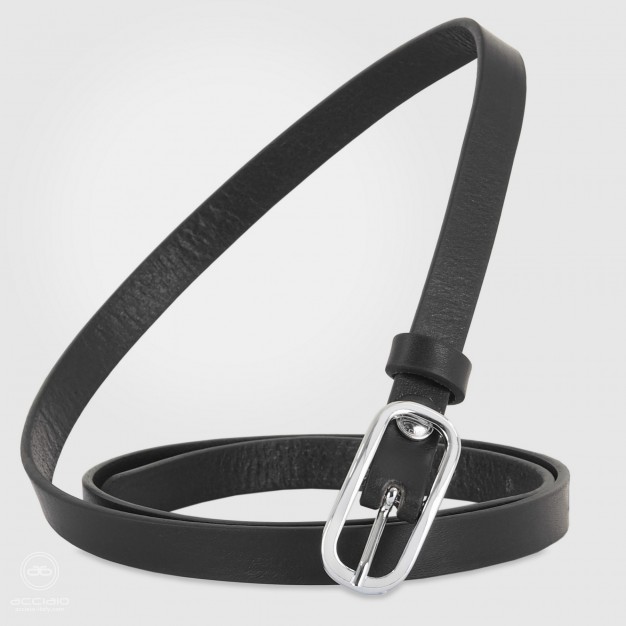 Cintura moda sottile da donna in pelle Nera fibbia Jolie