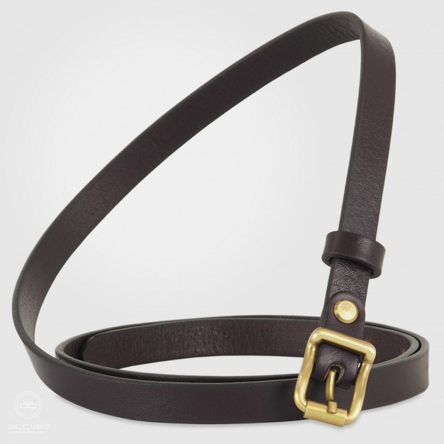 Cintura moda sottile da donna in pelle Marrone fibbia Carré Cintura moda sottile da donna in pelle Marrone fibbia Carré