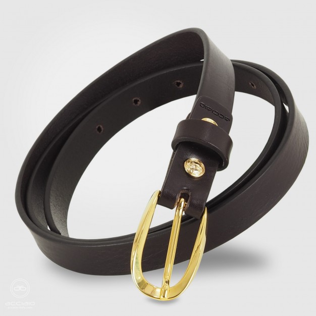 Cintura moda sottile da donna in pelle Marrone fibbia Daisy Cintura moda sottile da donna in pelle Marrone fibbia Daisy