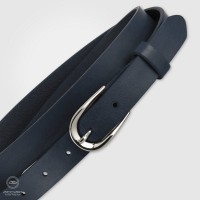 Cintura donna sottile Petali Argento, cuoio Blu Cintura donna sottile Petali Argento, cuoio Blu