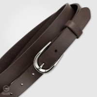 Cintura donna sottile Petali Argento, cuoio Marrone Cintura donna sottile Petali Argento, cuoio Marrone