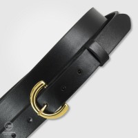 Cintura donna sottile Giglio Oro, cuoio Nero Cintura donna sottile Giglio Oro, cuoio Nero