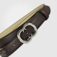 Cintura donna Gemini palladio in pelle col. Marrone