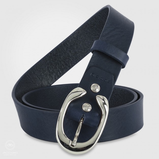 Cintura donna in pelle Blu fibbia Aries Palladio