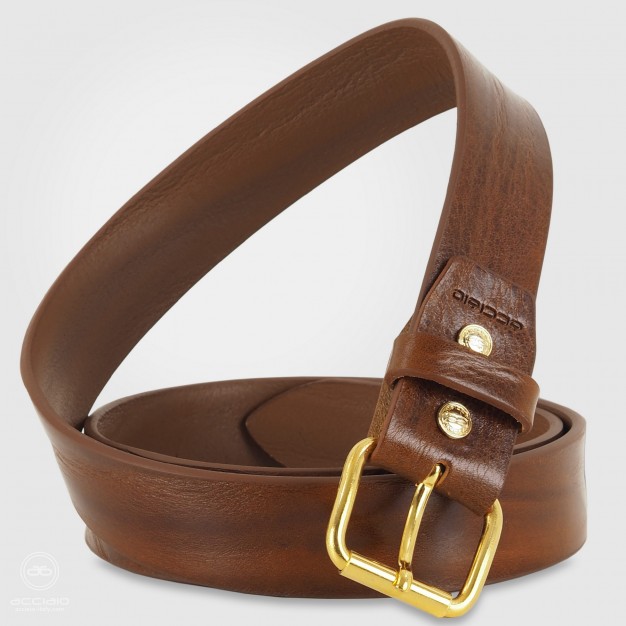 Cintura donna Allure oro vintage, cuoio Plissé Cognac Cintura donna Allure oro vintage, cuoio Plissé Cognac