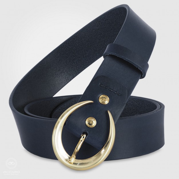 Cintura donna alta in pelle Blu Moon Oro