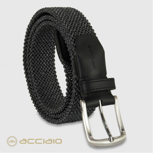 Braided stretch Men's Belt elastic Gray Elite | Acciaio