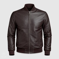 Giubbotto in pelle uomo Bomber Marrone BRAD