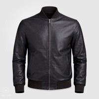 Giubbotto in Pelle uomo Bomber Nero BRAD