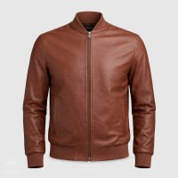 Giubbotto in pelle uomo Bomber Cognac BRAD
