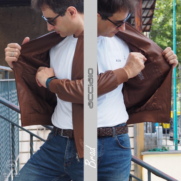 giubbotto in pelle uomo giacca cognac