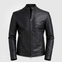 Giubbotto in Pelle uomo Biker Nero MERCURY