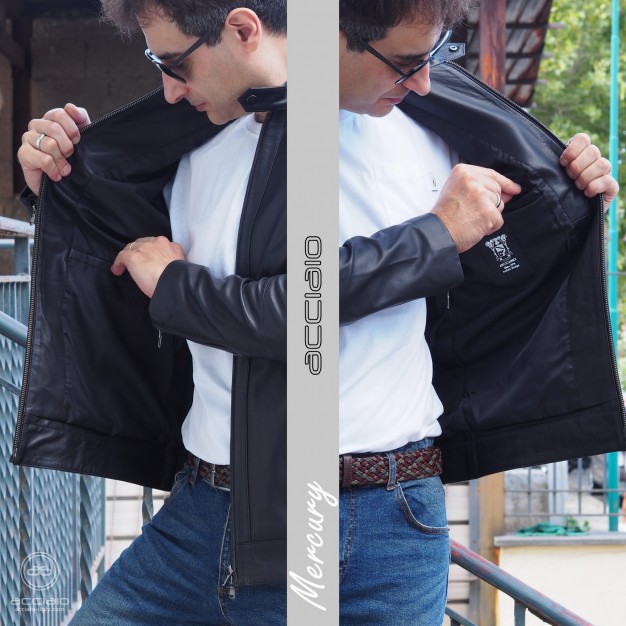 giubbotto in gelle uomo biker nero