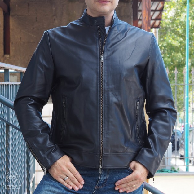 giubbotto in pelle uomo moto nero