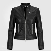 Giubbotto in pelle donna Biker Nero SCARLETT