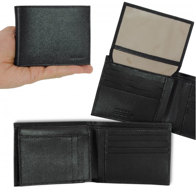 Wallet for Men with flap in Saffiano leather