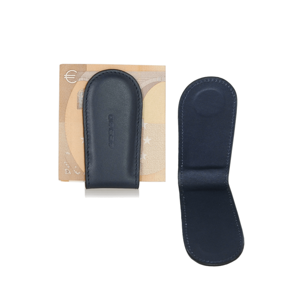 Money Clip in leather Smooth with magnet