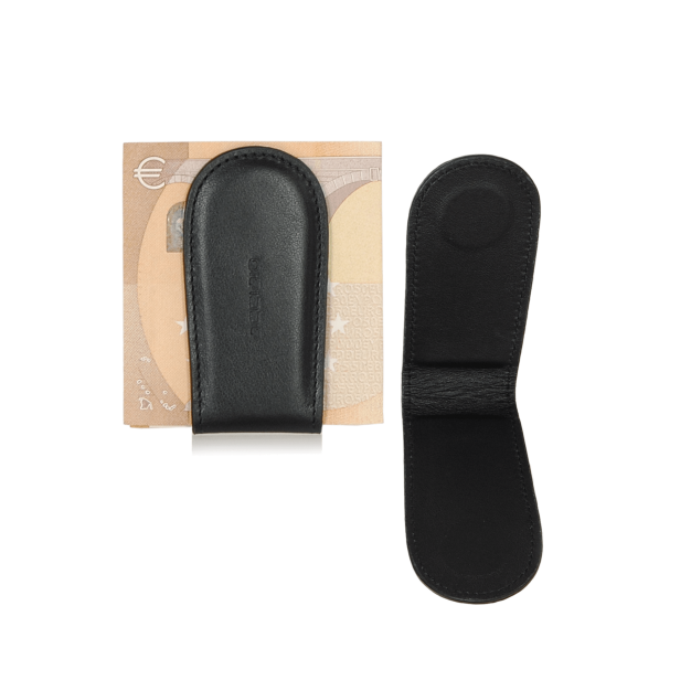 Money Clip in leather Smooth with magnet