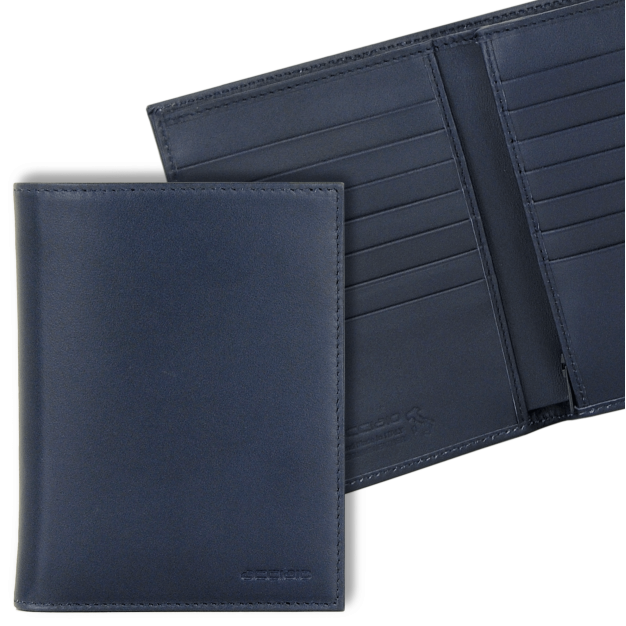 Wallet for Men Vertical in Smooth leather, 14 credit cards Zip