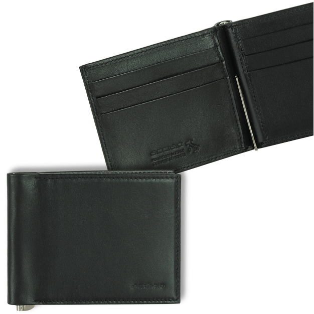Wallet Money Clip in Smooth Leather
