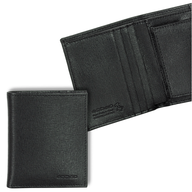 Pocket Wallet with coin pocket in Saffiano